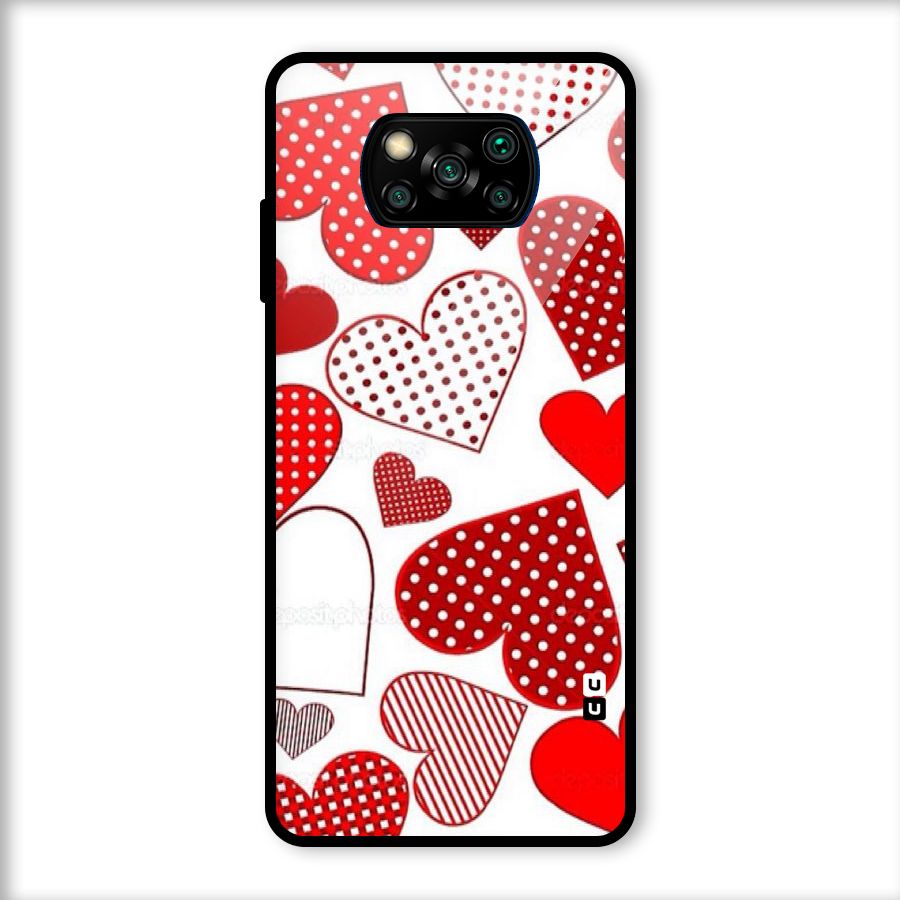 Style Hearts Glass Back Case for Poco X3