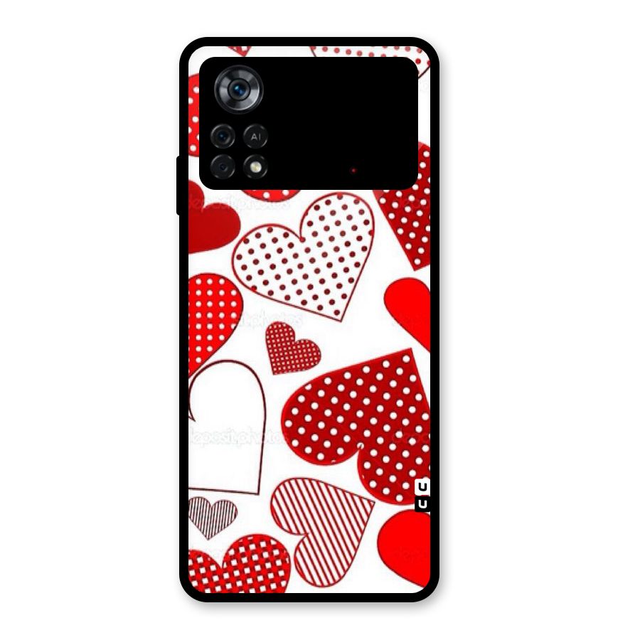 Style Hearts Glass Back Case for Poco X4 Pro 5G