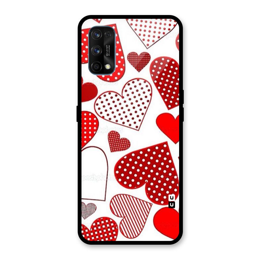 Style Hearts Glass Back Case for Realme 7 Pro