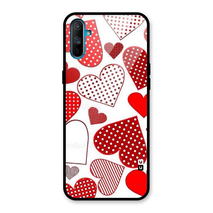 Style Hearts Glass Back Case for Realme C3