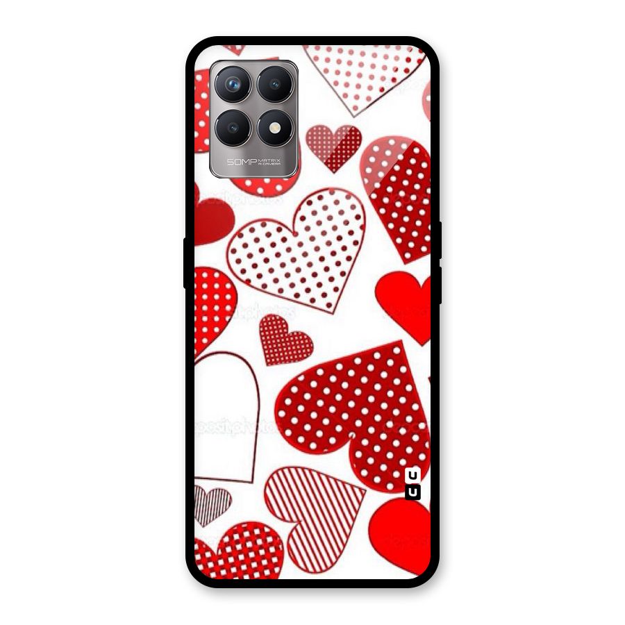Style Hearts Glass Back Case for Realme Narzo 50