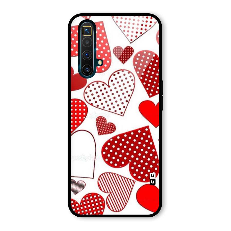 Style Hearts Glass Back Case for Realme X3 SuperZoom