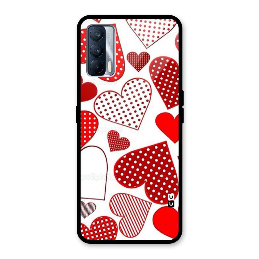 Style Hearts Glass Back Case for Realme X7
