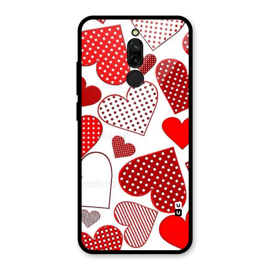 Style Hearts Glass Back Case for Redmi 8