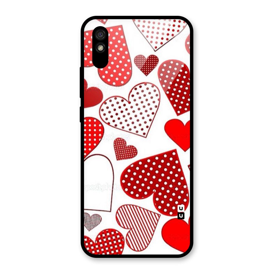 Style Hearts Glass Back Case for Redmi 9i