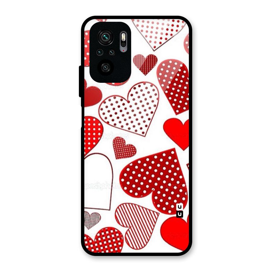 Style Hearts Glass Back Case for Redmi Note 10S