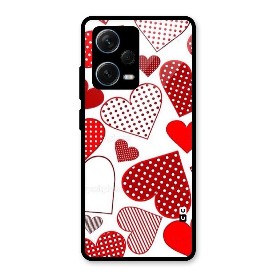 Style Hearts Glass Back Case for Redmi Note 12 Pro Plus 5G