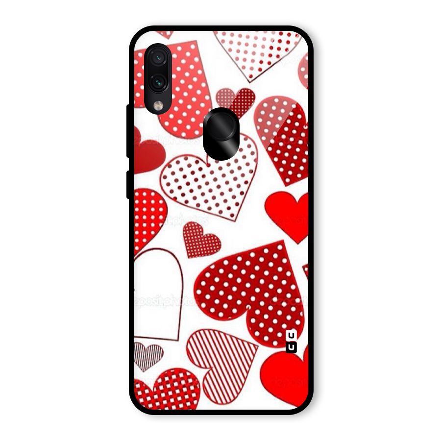 Style Hearts Glass Back Case for Redmi Note 7 Pro