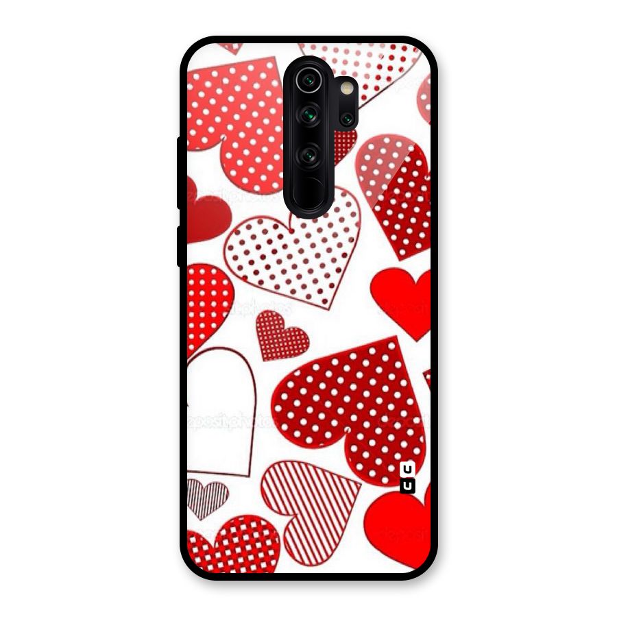 Style Hearts Glass Back Case for Redmi Note 8 Pro