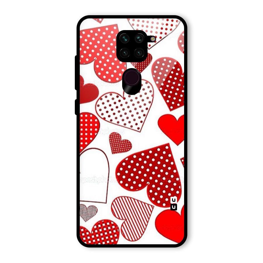 Style Hearts Glass Back Case for Redmi Note 9