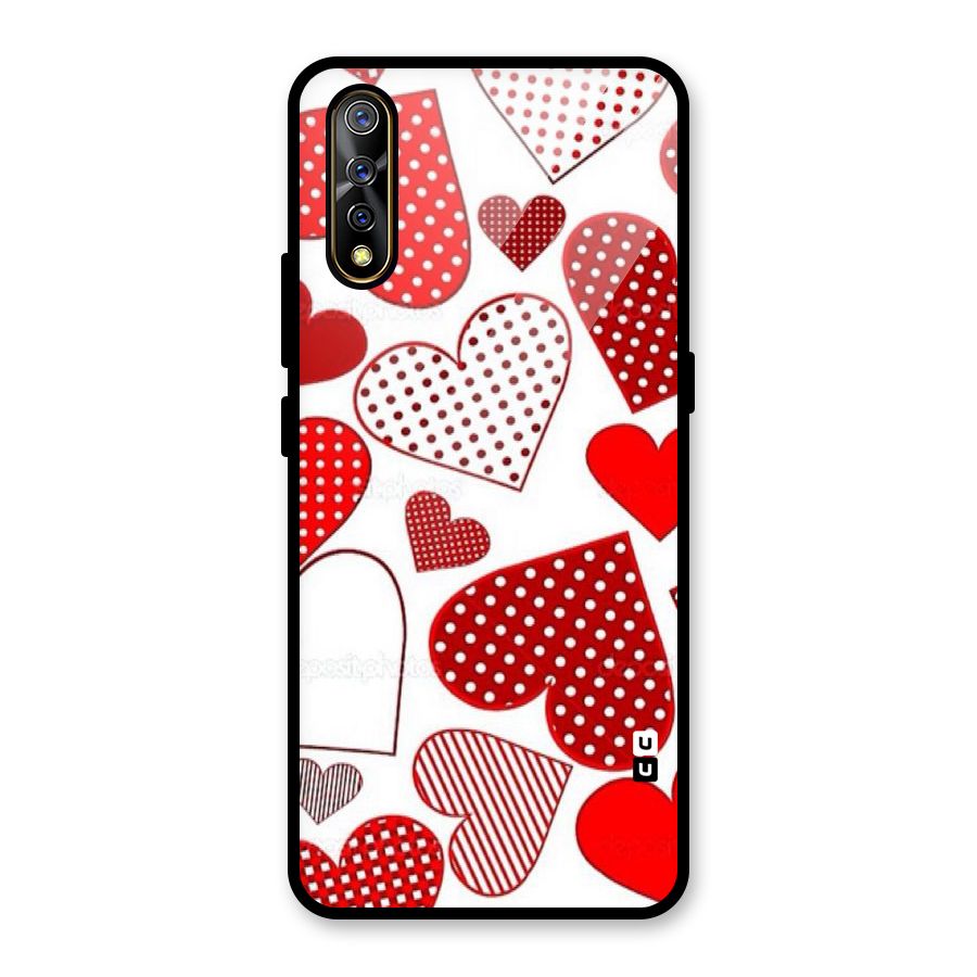 Style Hearts Glass Back Case for Vivo S1