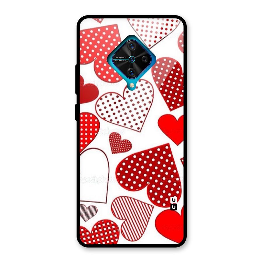 Style Hearts Glass Back Case for Vivo S1 Pro