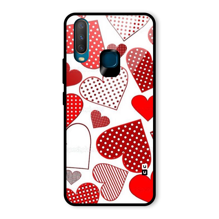 Style Hearts Glass Back Case for Vivo U10