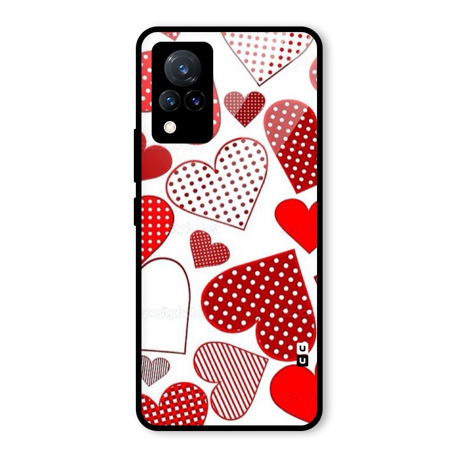 Style Hearts Glass Back Case for Vivo V21 5G