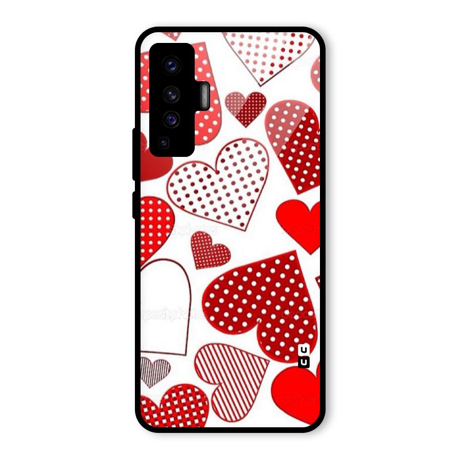Style Hearts Glass Back Case for Vivo X50