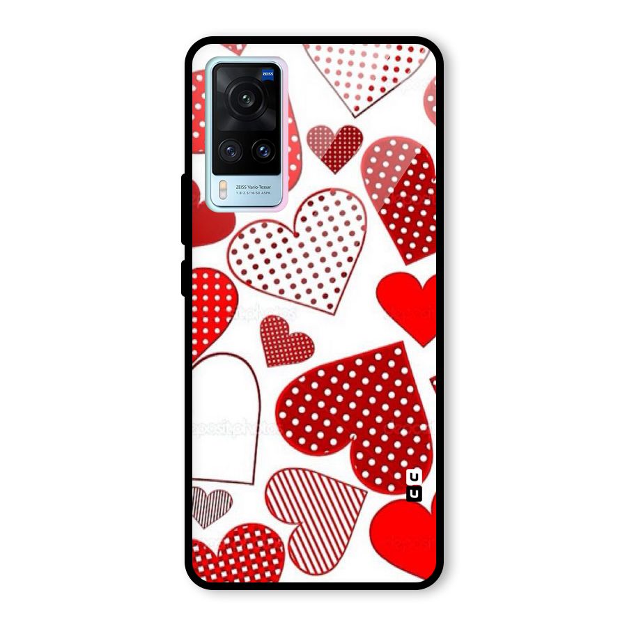 Style Hearts Glass Back Case for Vivo X60