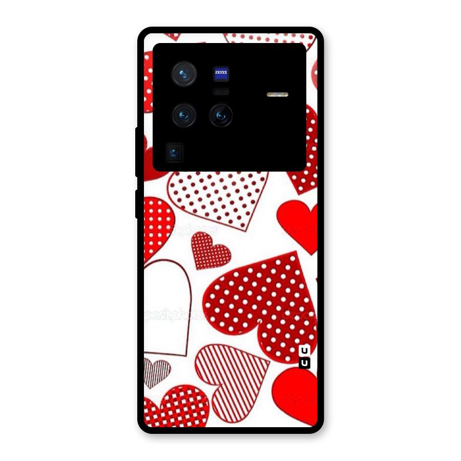 Style Hearts Glass Back Case for Vivo X80 Pro