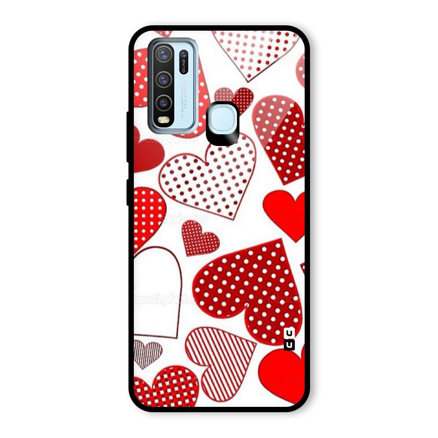 Style Hearts Glass Back Case for Vivo Y50