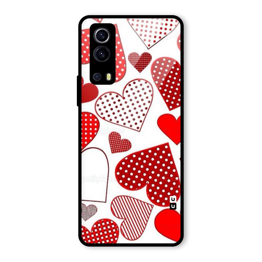 Style Hearts Glass Back Case for Vivo iQOO Z3