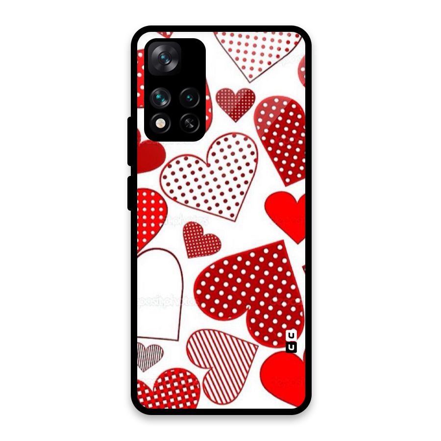Style Hearts Glass Back Case for Xiaomi 11i HyperCharge 5G