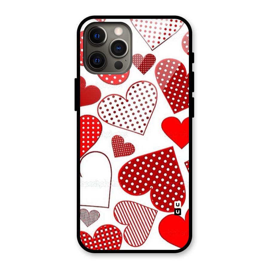 Style Hearts Glass Back Case for iPhone 12 Pro Max