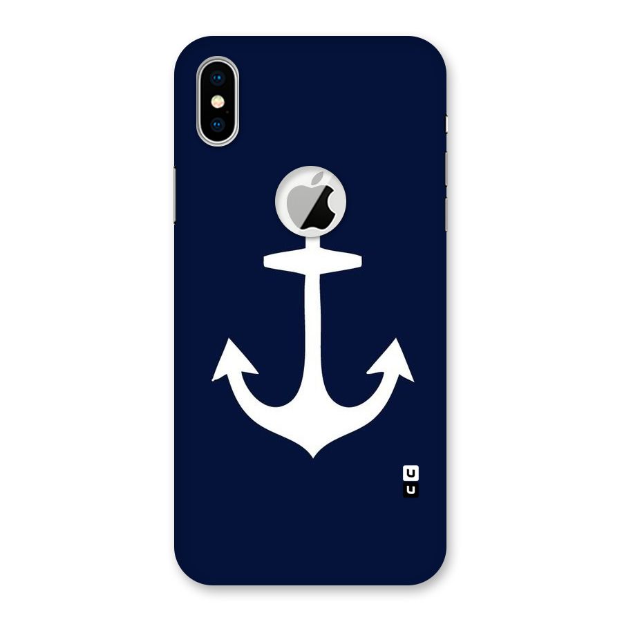 Stylish Anchor Design Back Case for iPhone XS Logo Cut