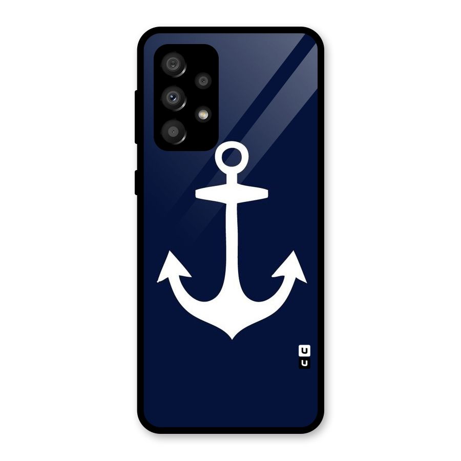 Stylish Anchor Design Glass Back Case for Galaxy A32