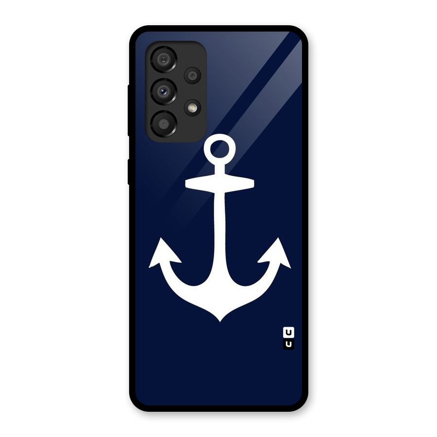 Stylish Anchor Design Glass Back Case for Galaxy A33 5G