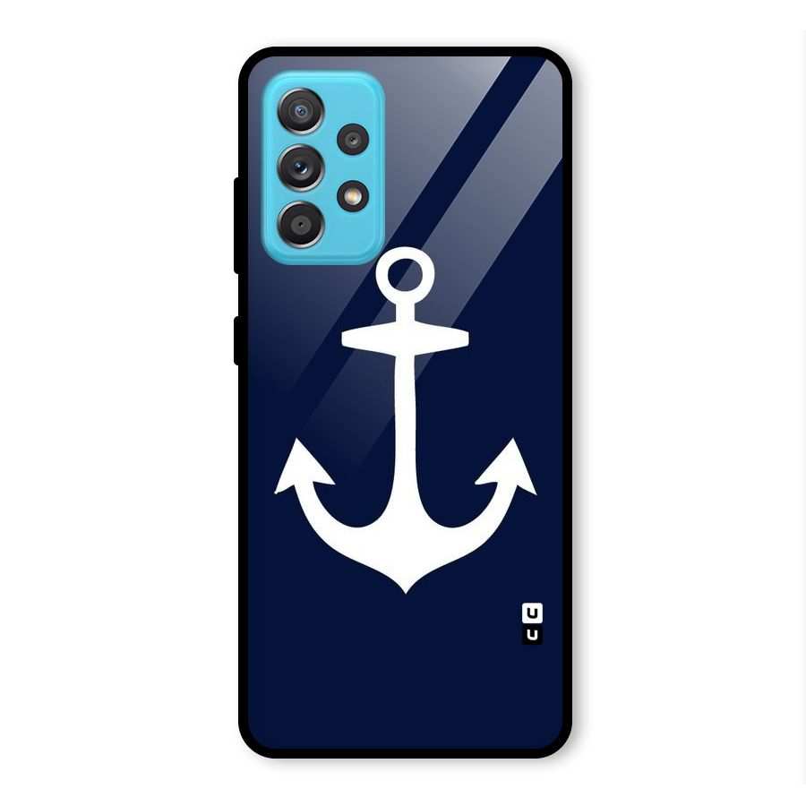 Stylish Anchor Design Glass Back Case for Galaxy A52