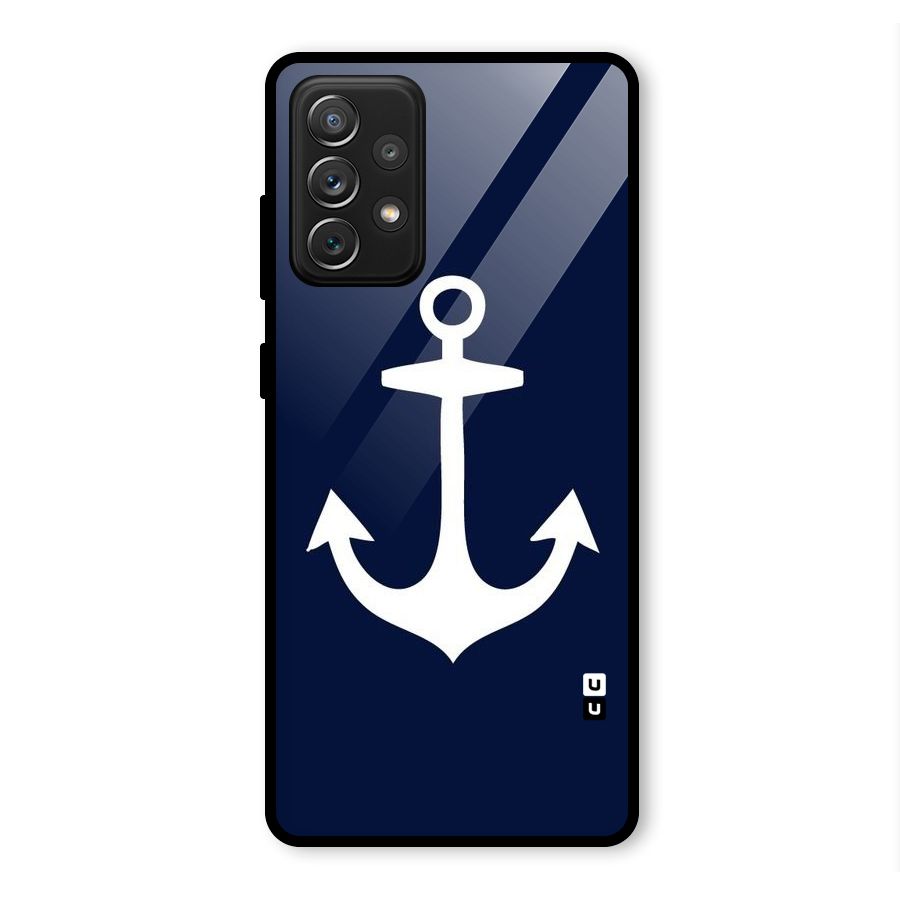 Stylish Anchor Design Glass Back Case for Galaxy A72
