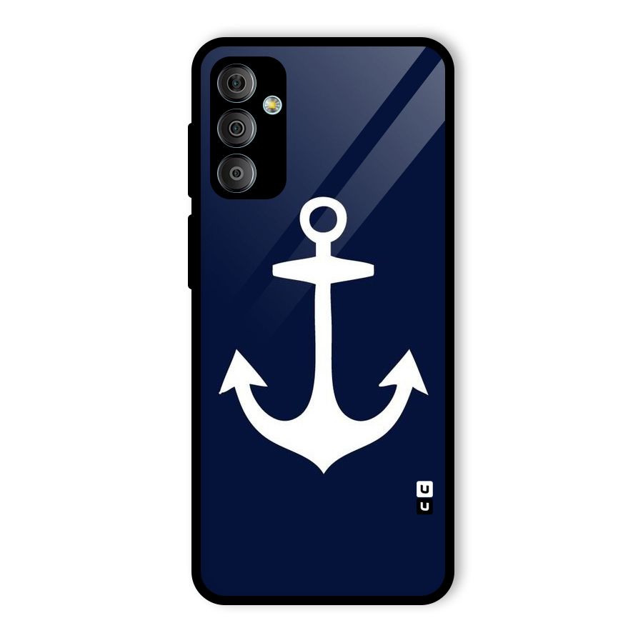 Stylish Anchor Design Glass Back Case for Galaxy F23