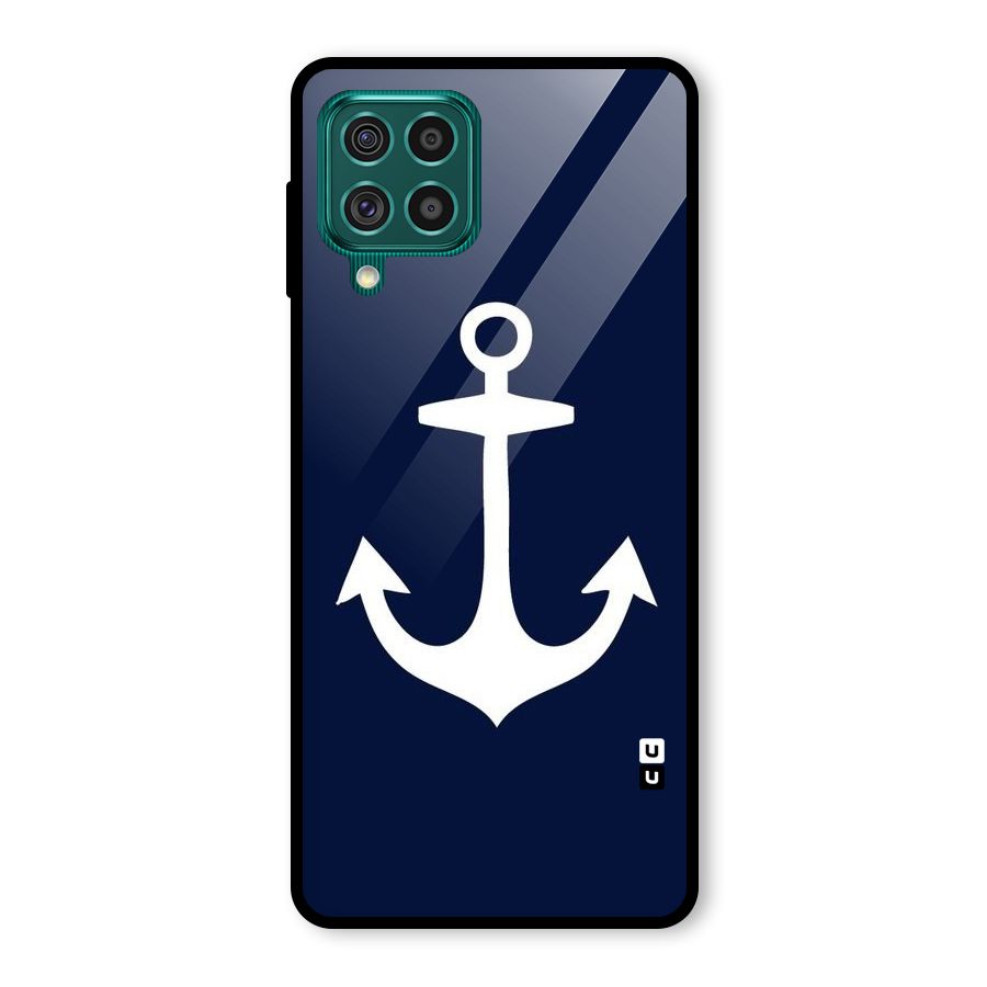 Stylish Anchor Design Glass Back Case for Galaxy F62