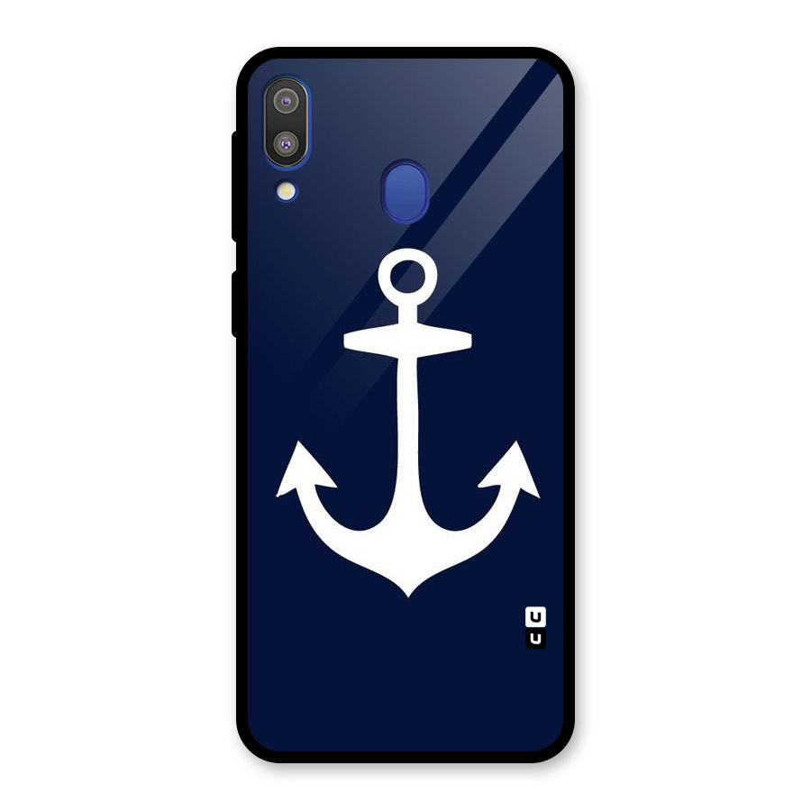 Stylish Anchor Design Glass Back Case for Galaxy M20