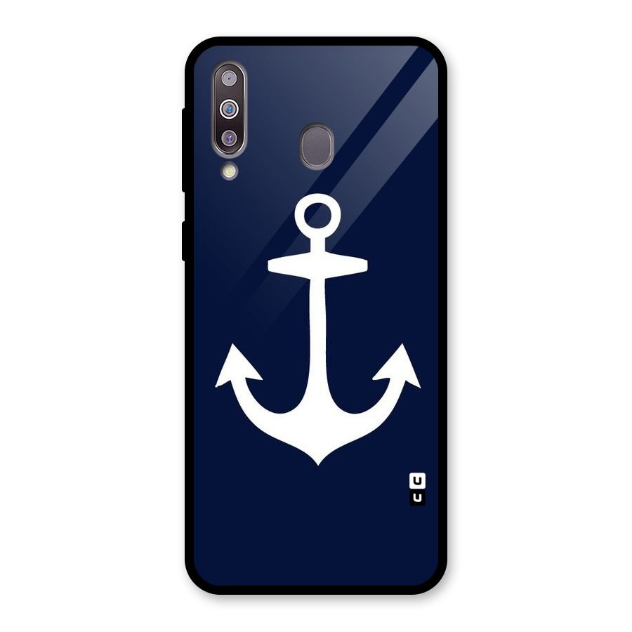 Stylish Anchor Design Glass Back Case for Galaxy M30