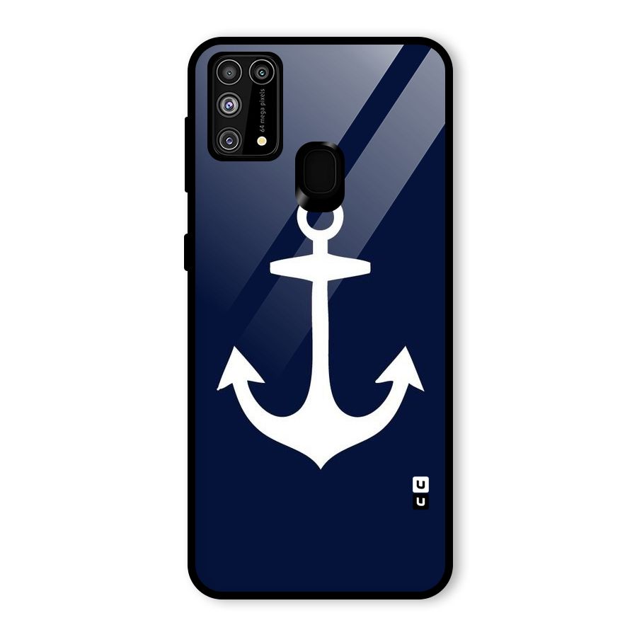 Stylish Anchor Design Glass Back Case for Galaxy M31