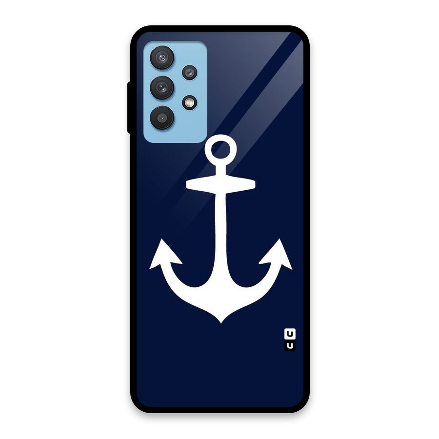 Stylish Anchor Design Glass Back Case for Galaxy M32 5G