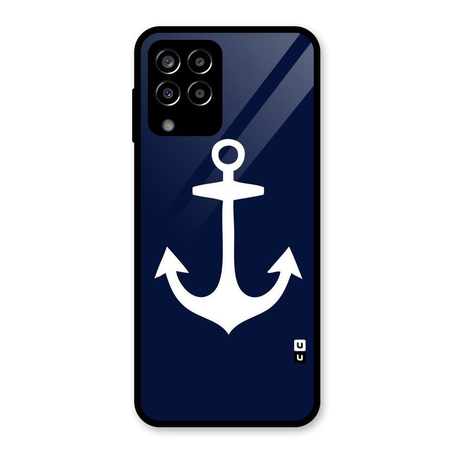 Stylish Anchor Design Glass Back Case for Galaxy M33