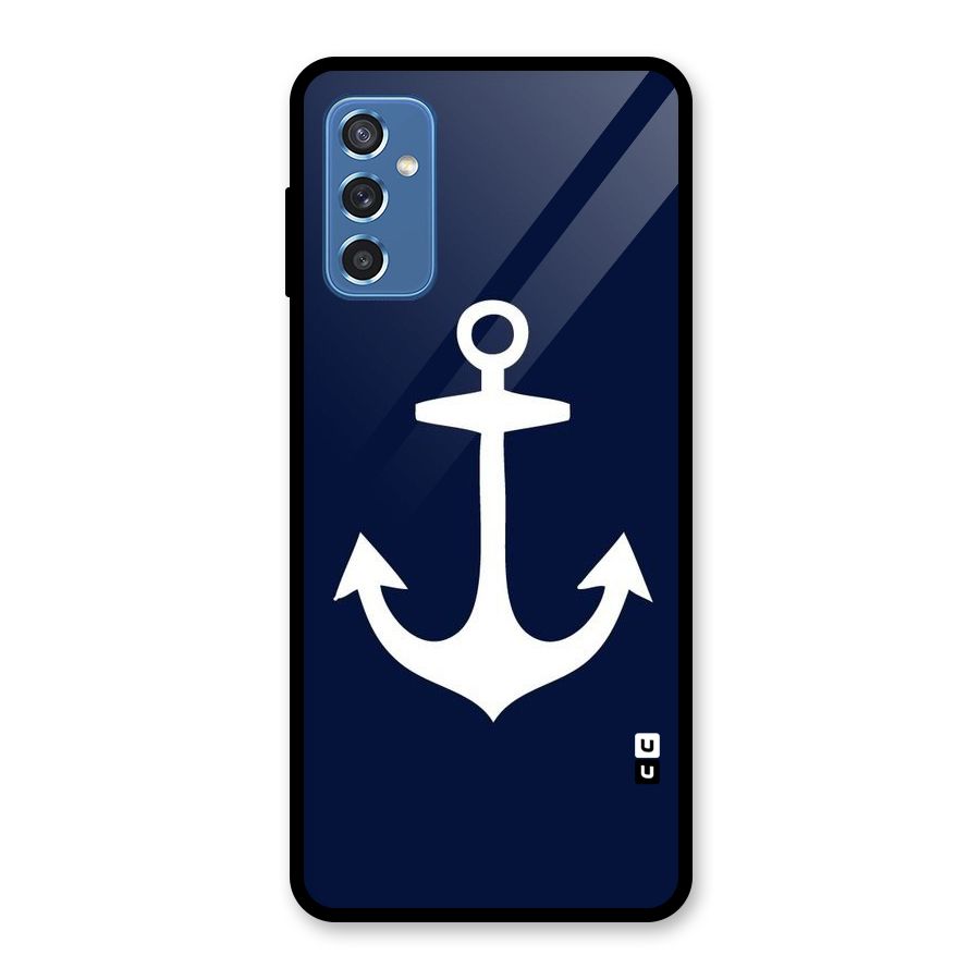 Stylish Anchor Design Glass Back Case for Galaxy M52 5G