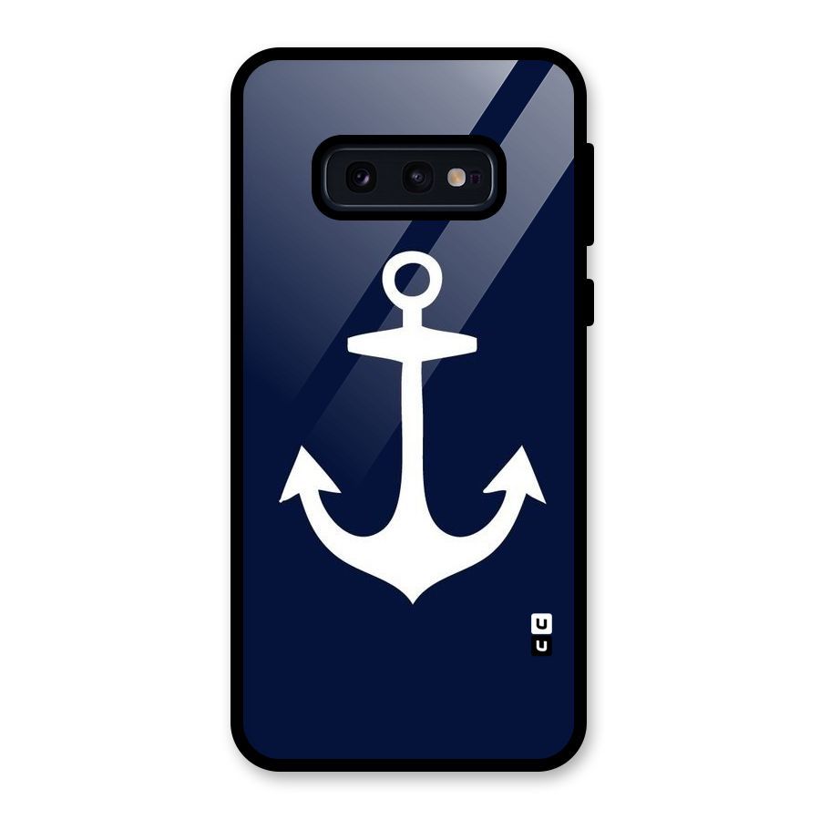 Stylish Anchor Design Glass Back Case for Galaxy S10e