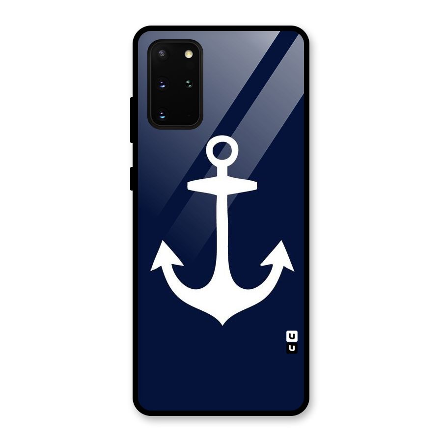 Stylish Anchor Design Glass Back Case for Galaxy S20 Plus