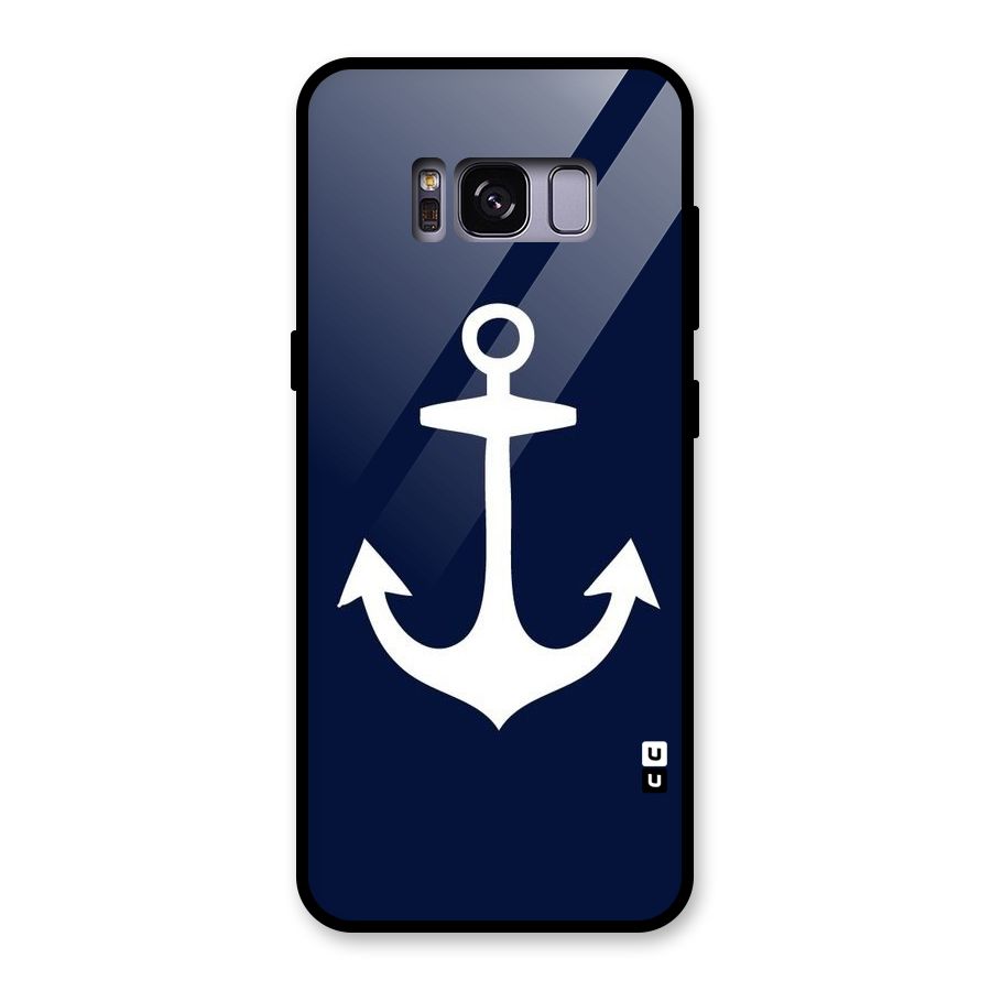 Stylish Anchor Design Glass Back Case for Galaxy S8