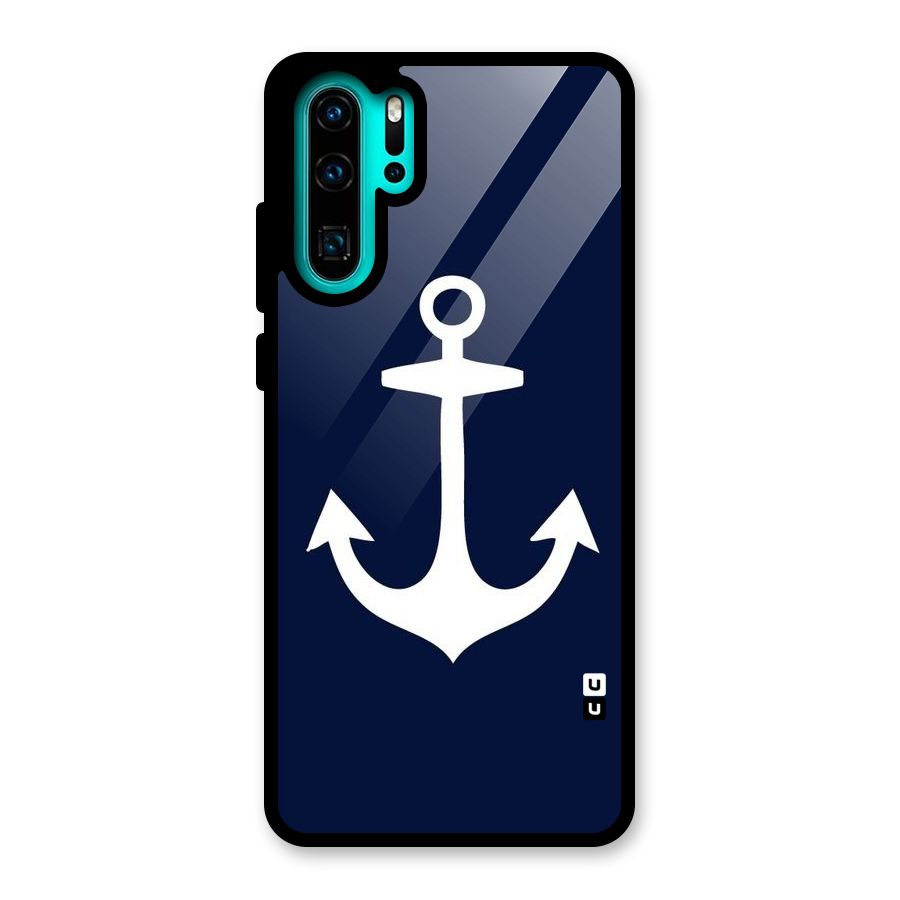 Stylish Anchor Design Glass Back Case for Huawei P30 Pro