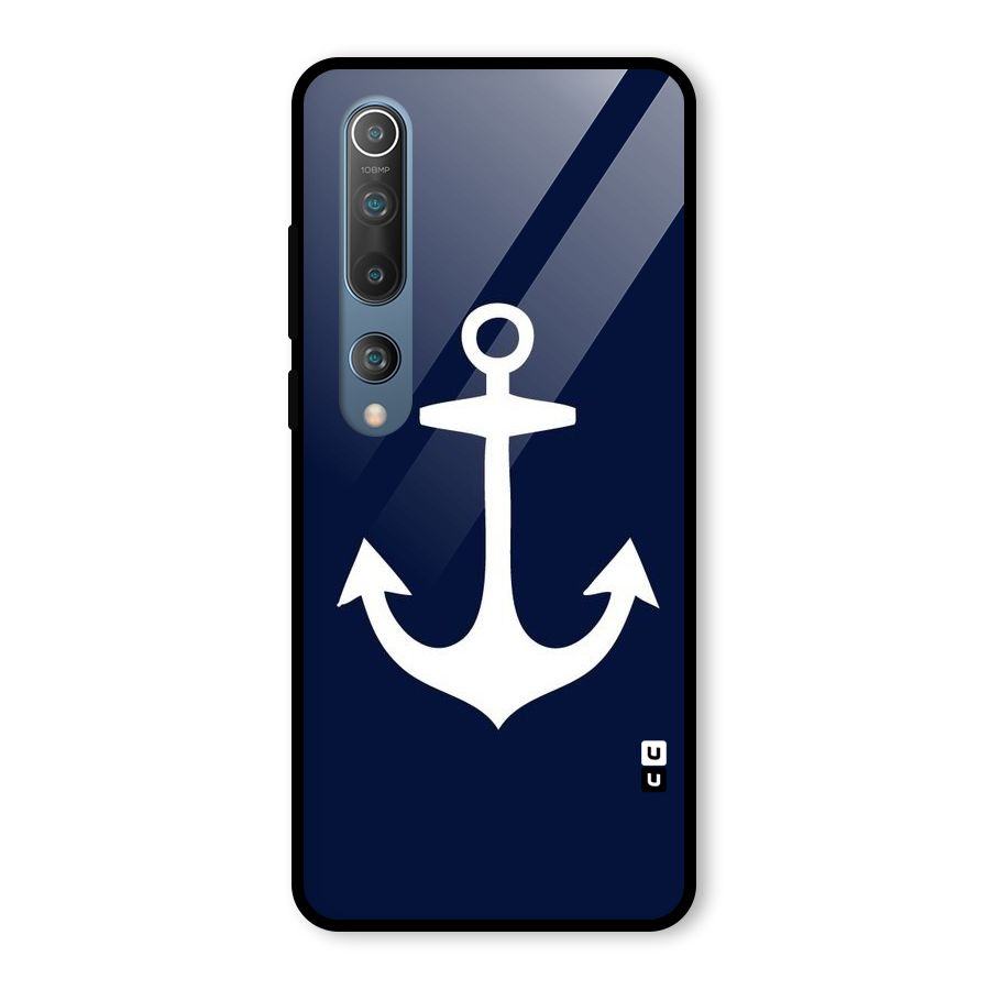 Stylish Anchor Design Glass Back Case for Mi 10