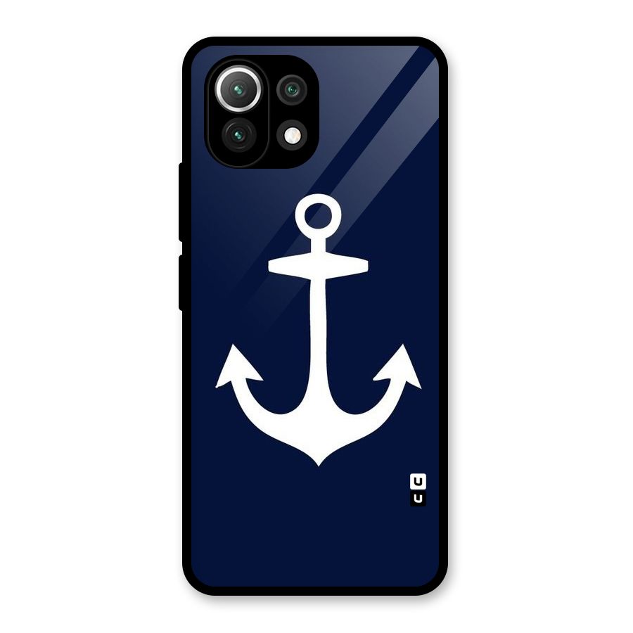 Stylish Anchor Design Glass Back Case for Mi 11 Lite