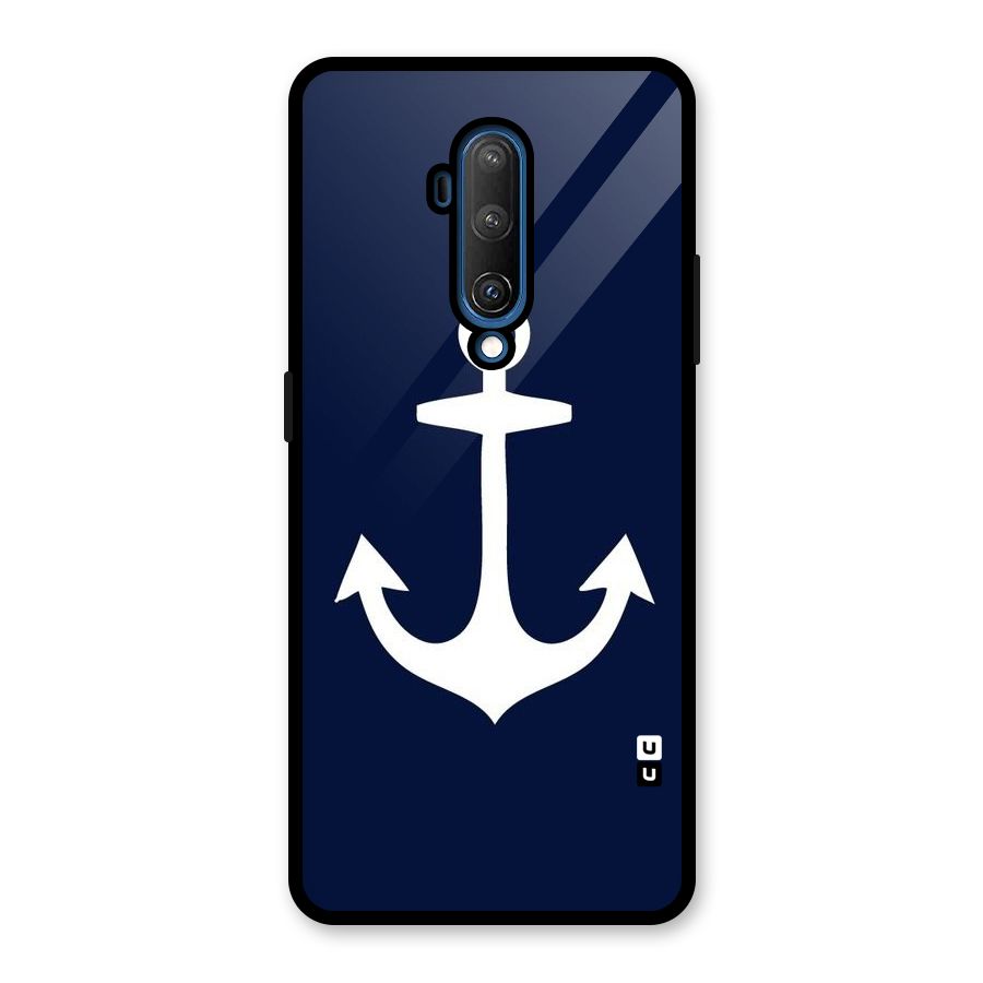 Stylish Anchor Design Glass Back Case for OnePlus 7T Pro