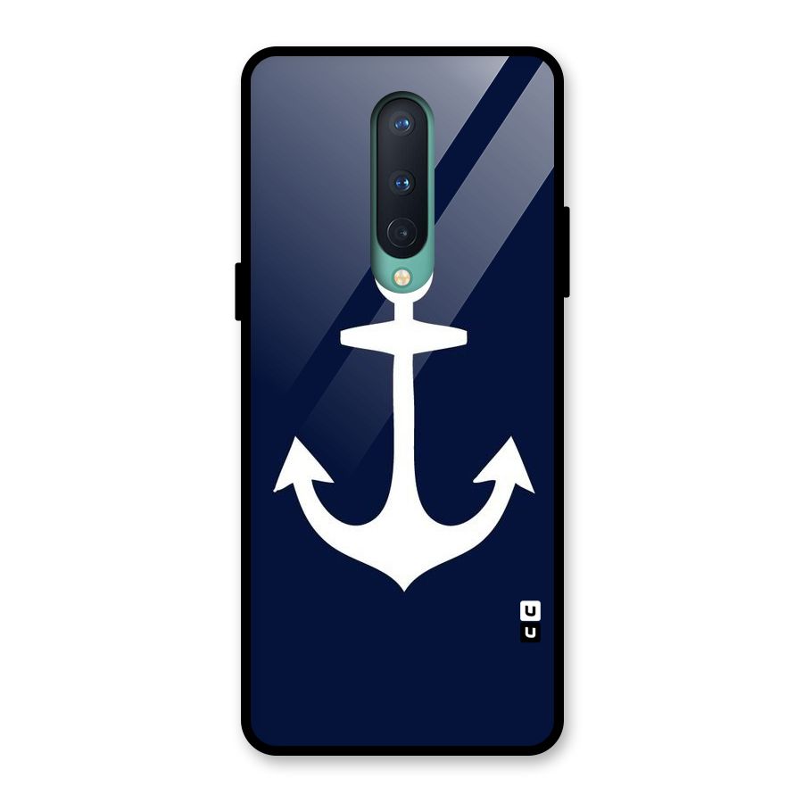 Stylish Anchor Design Glass Back Case for OnePlus 8