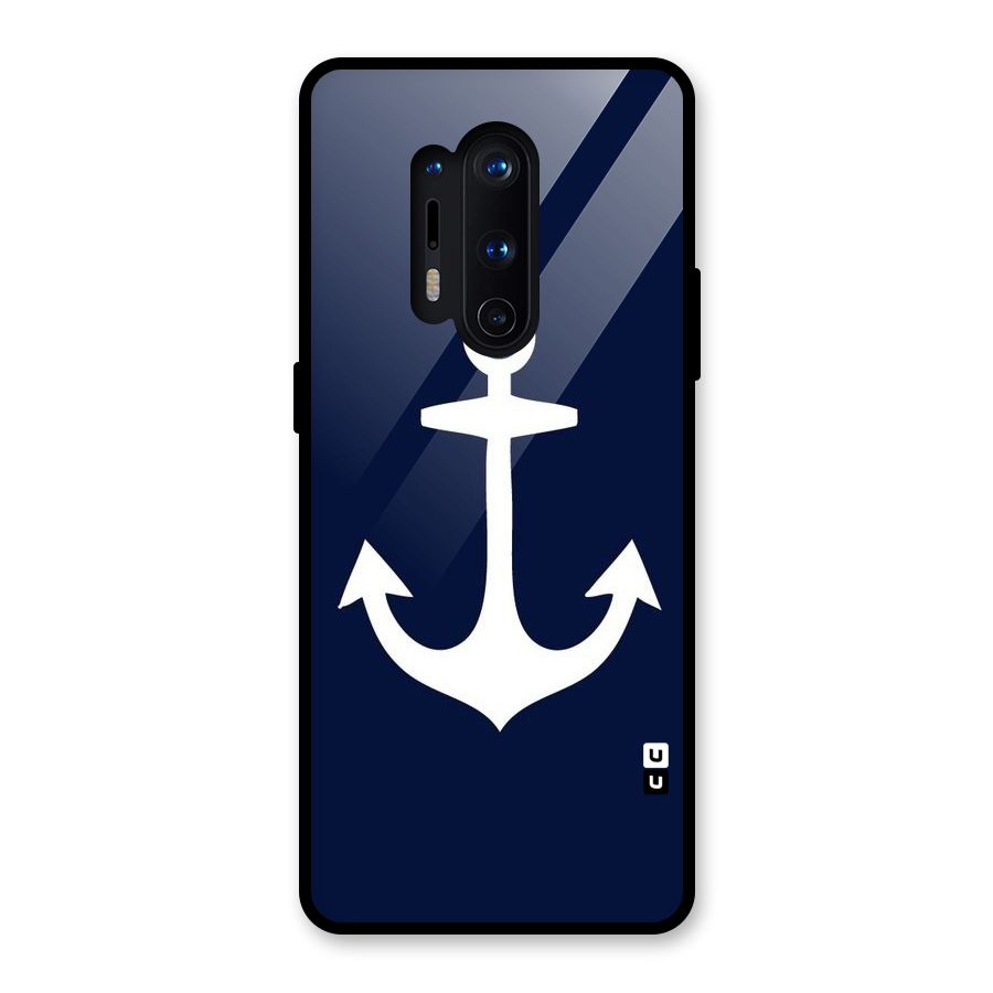 Stylish Anchor Design Glass Back Case for OnePlus 8 Pro