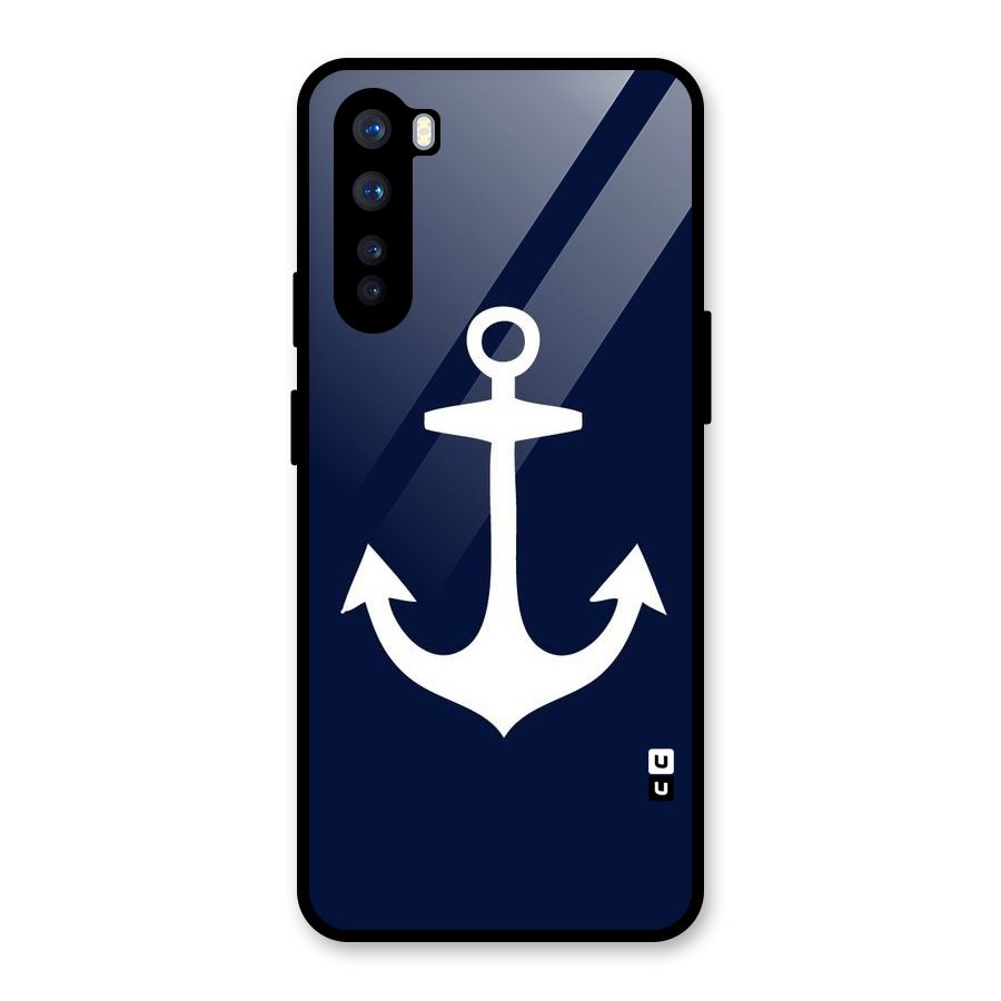Stylish Anchor Design Glass Back Case for OnePlus Nord