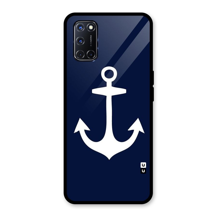Stylish Anchor Design Glass Back Case for Oppo A52