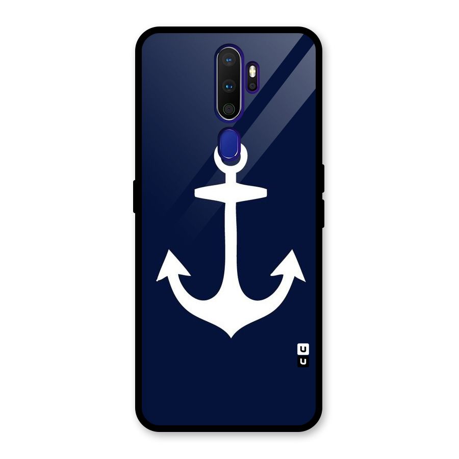 Stylish Anchor Design Glass Back Case for Oppo A9 (2020)